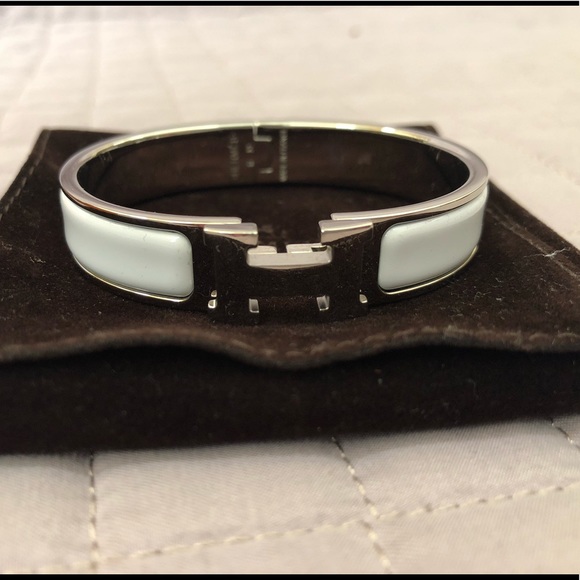 Hermes Clic H bracelet, white - Picture 2 of 5
